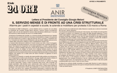 Anir Confindustria scrive alla Presidente Meloni: il 23 marzo a Roma, mobilitazione delle aziende della ristorazione collettiva